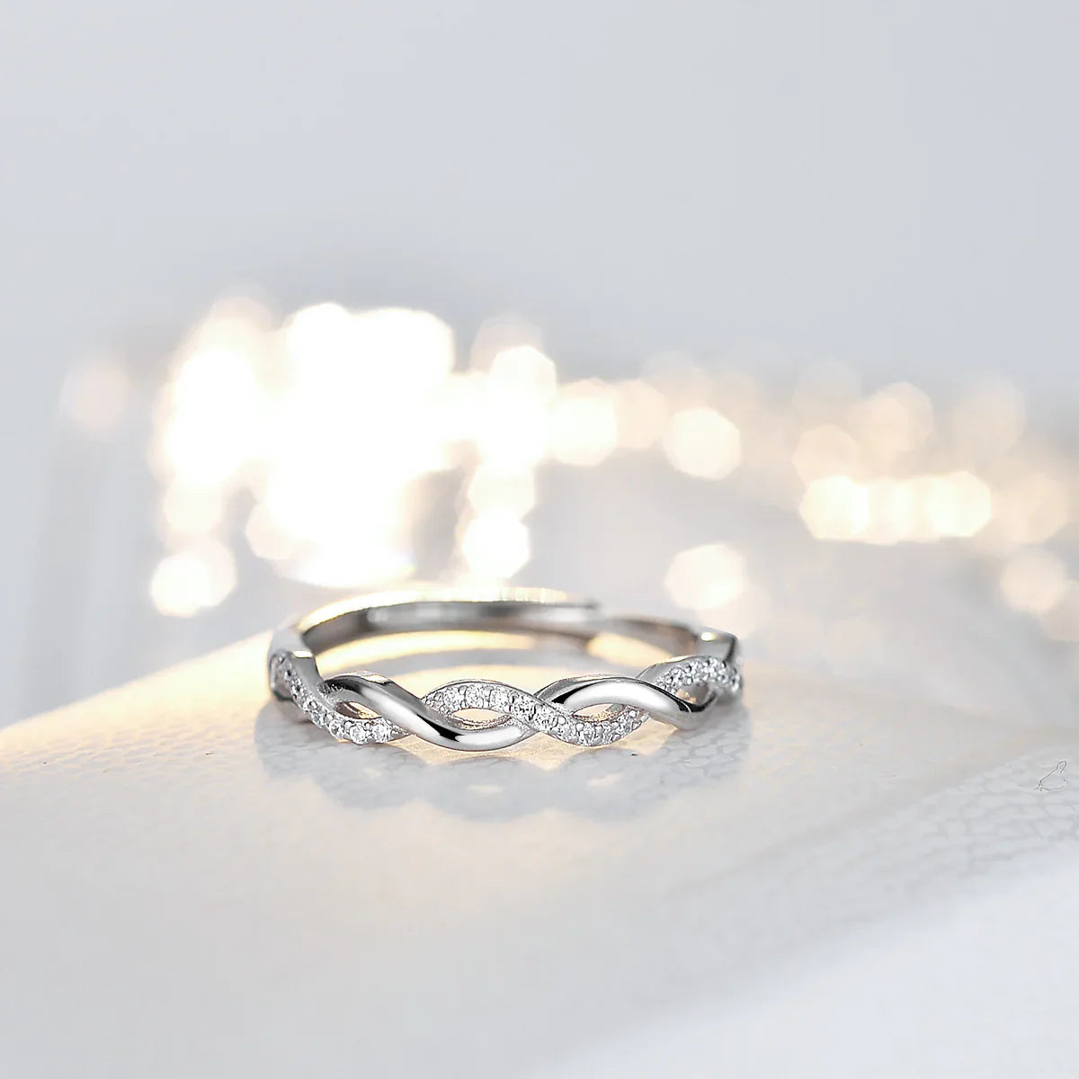 S925 Sterling Silver Adjustable Zircon Ring