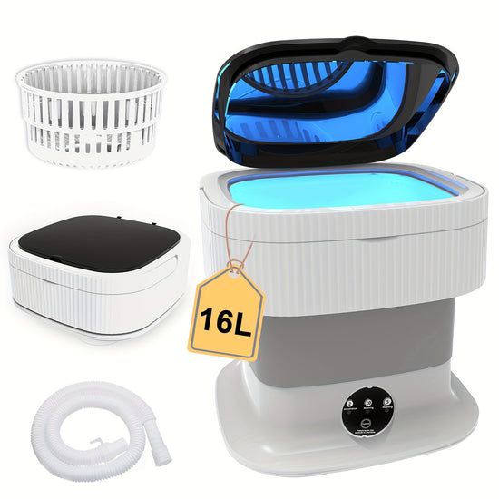 Mini Portable Washing Machine Small  423gal Portable Mini Washing Machine With Spin Mini Lavadora Portatil Washer Foldable Small Washing Machine Portable Used For Travel Baby Underwear Sock